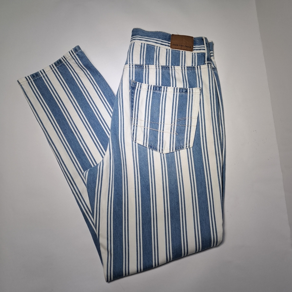 American Eagle Striped Mom Jeans
